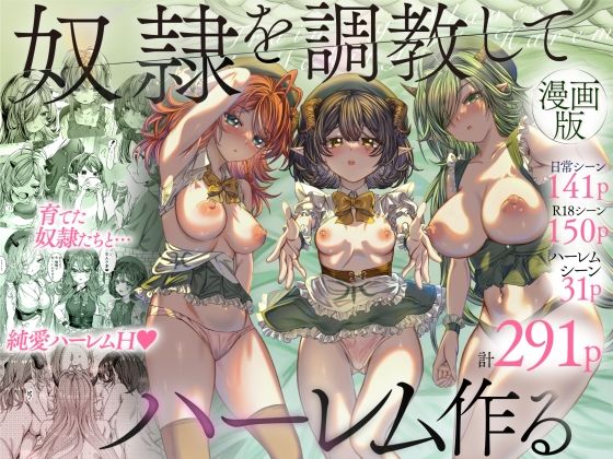 【同人ネタバレ】奴◯を調教してハーレム作る〜育てた奴◯たちと純愛ハーレムHするまでの話〜