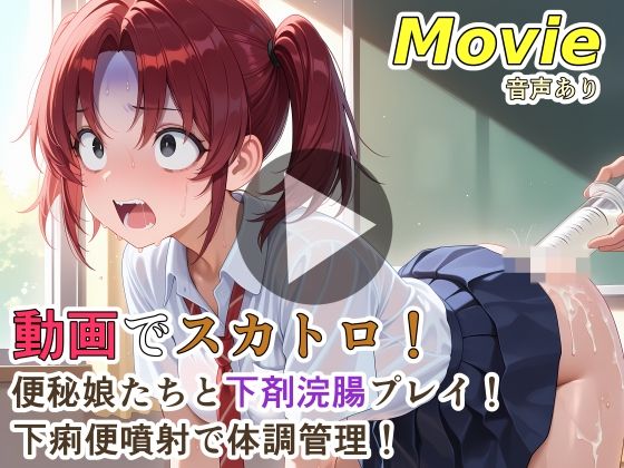 【同人ネタバレ】動画でスカトロ！便秘娘たちと下剤浣腸プレイ！下痢便噴射で体調管理！