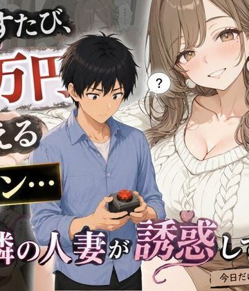 【同人ネタバレ】押すたび1万円消えるボタン…その度に隣の人妻がエロく体を擦りつけて誘惑してくる